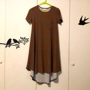 LuLaRoe XXS Dress Short sleeve gray with beautiful orange pattern